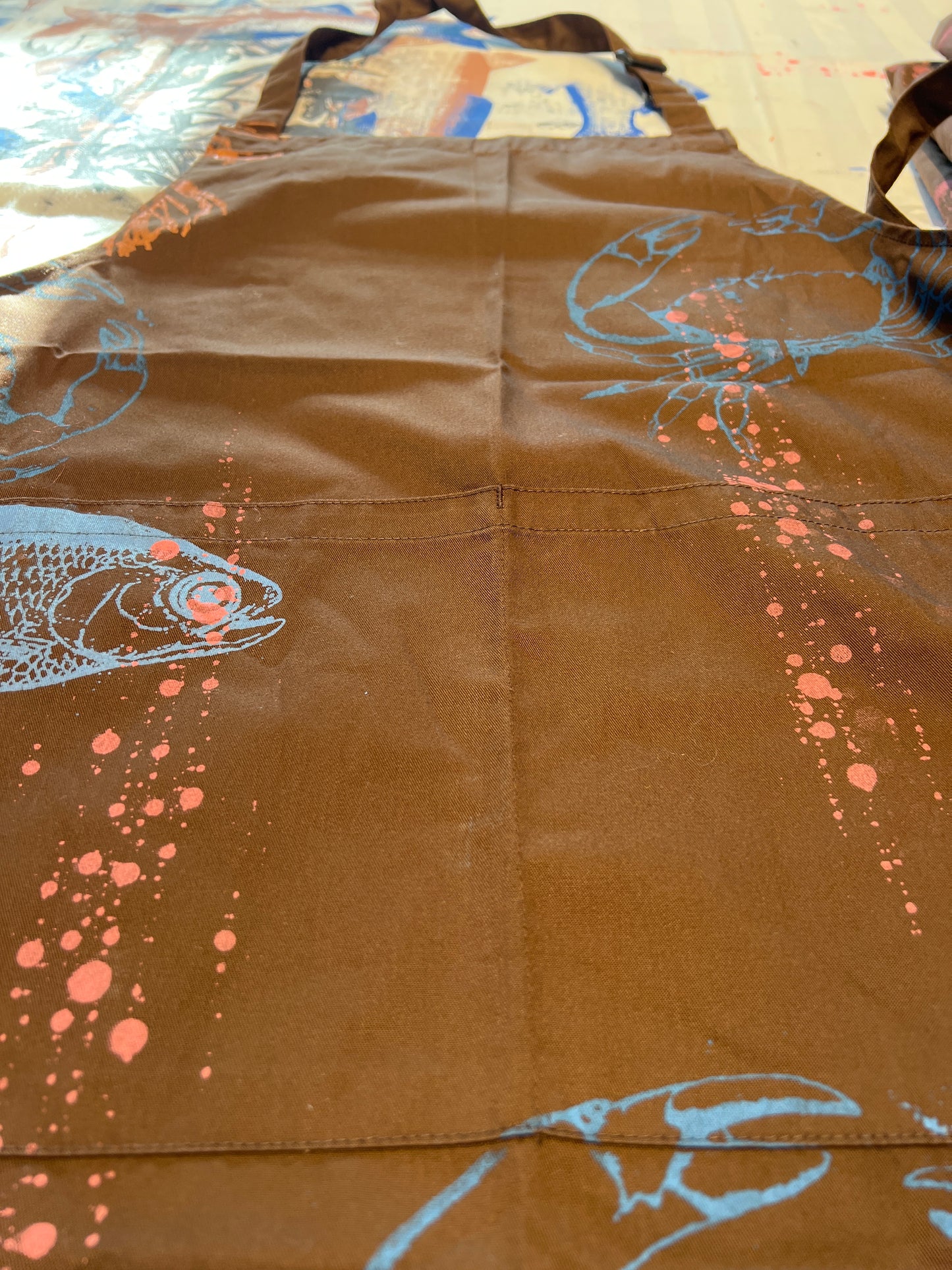 Forklæde m lille lomme foran