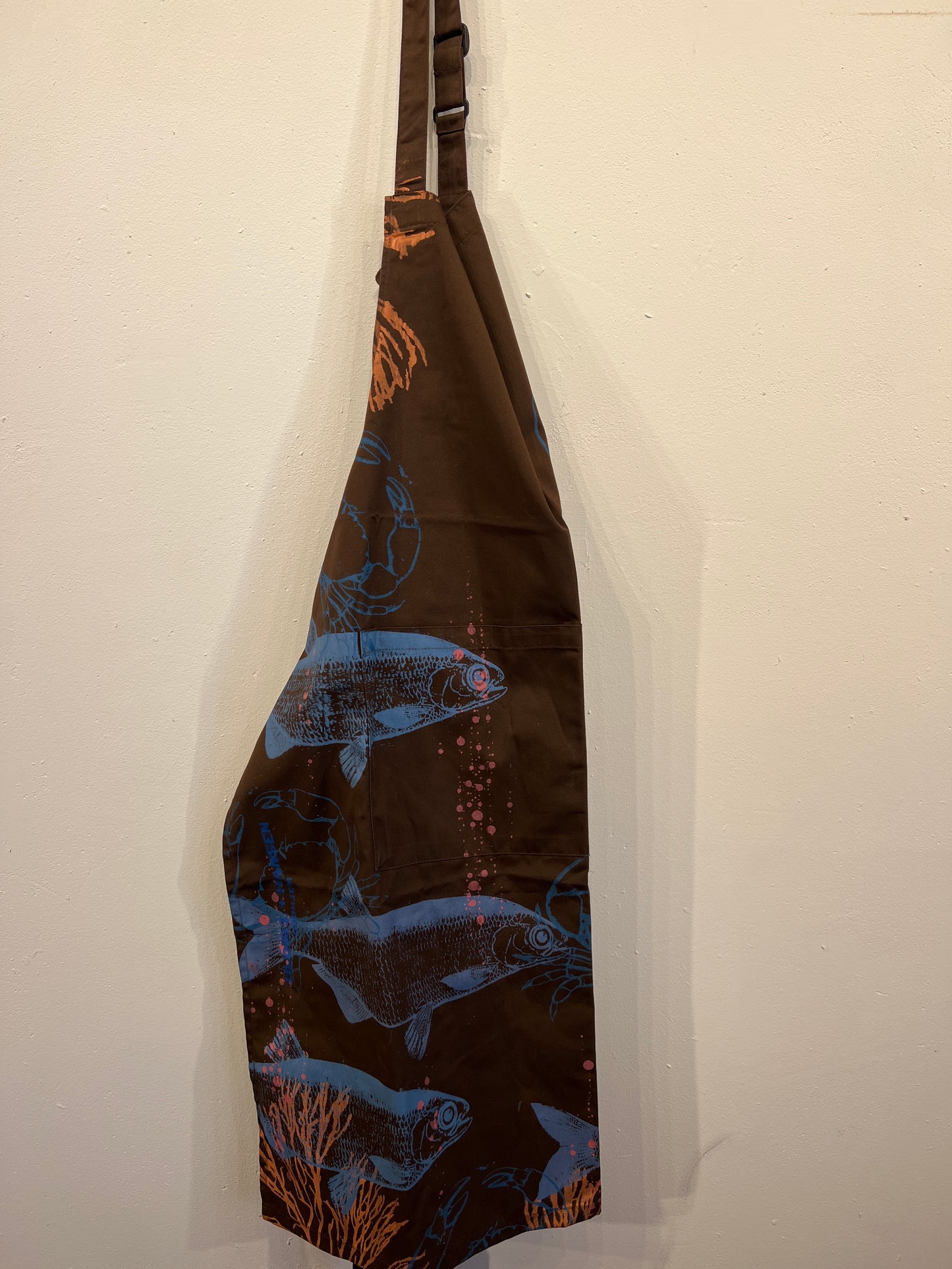 Forklæde m lille lomme foran