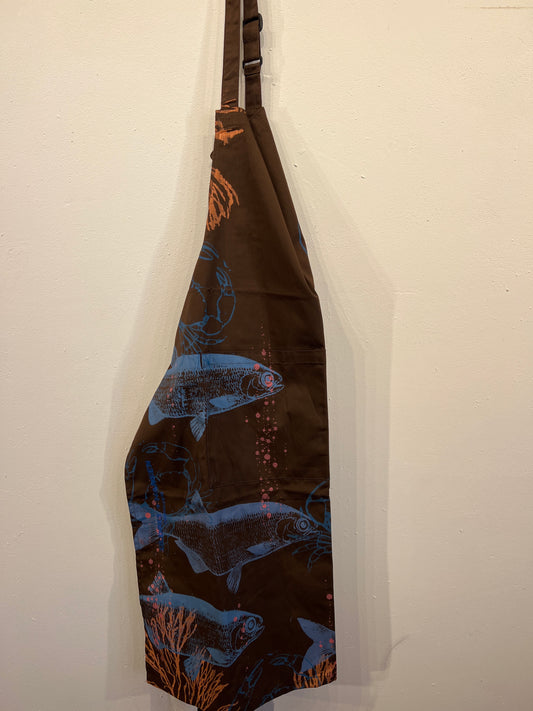 Forklæde m lille lomme foran