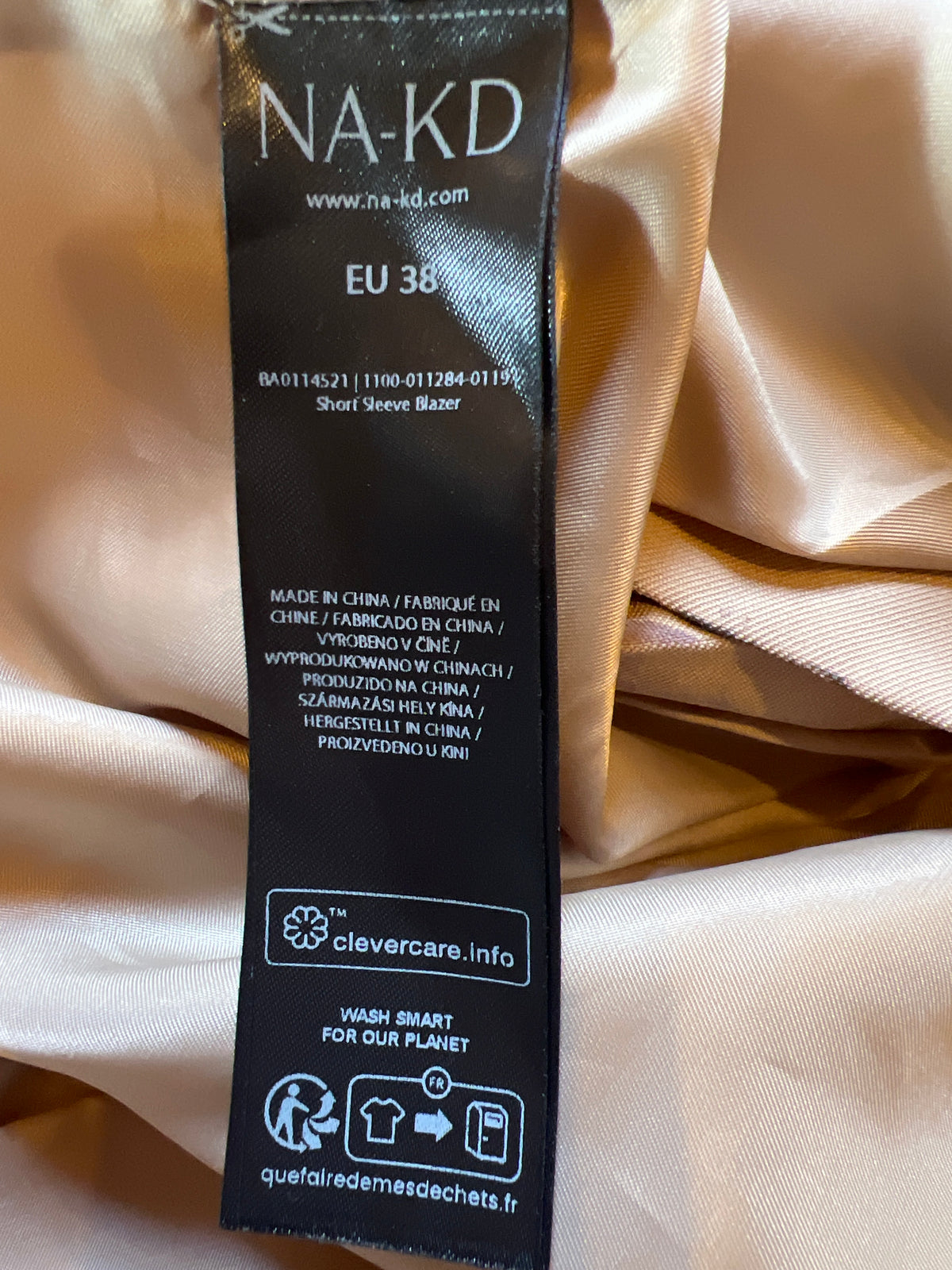 Blazer med korte ærmer str. 38