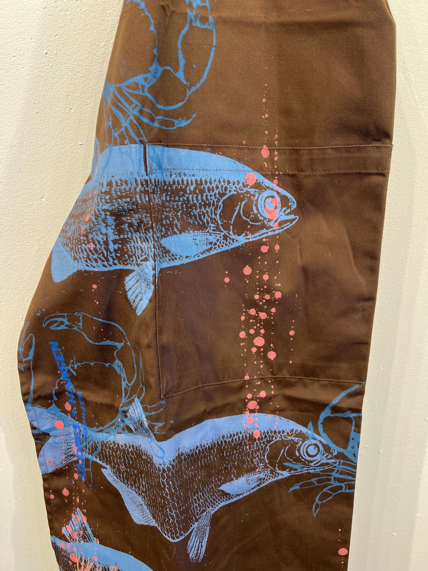 Forklæde m lille lomme foran