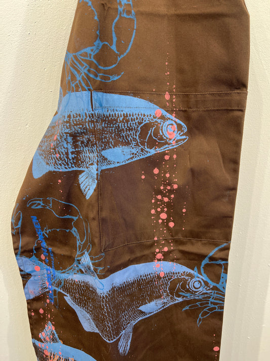 Forklæde m lille lomme foran