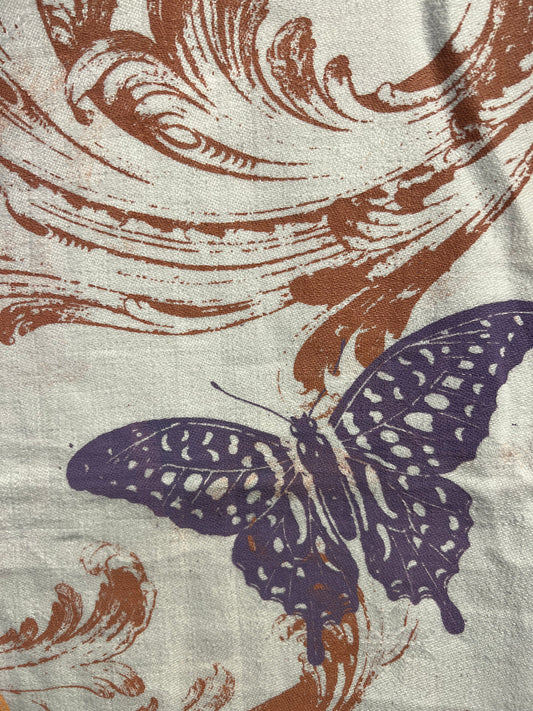 Dug med natur i brun og lilla